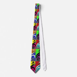 Abstract Treble Clef Neck Tie