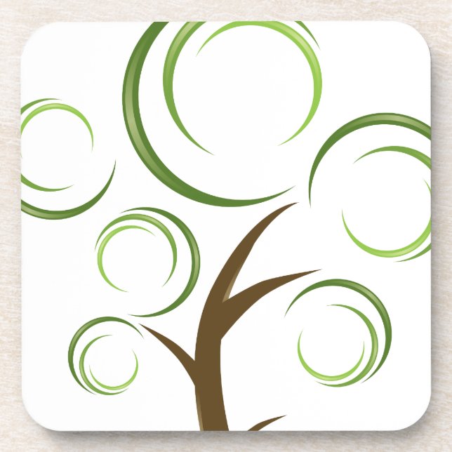 Abstract Tree Beverage Coaster (Front)