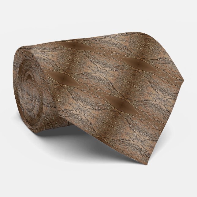 Abstract Tree Branches Brown  Neck Tie (Rolled)