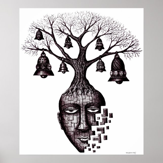 Abstract tree graphic art poster (Front)