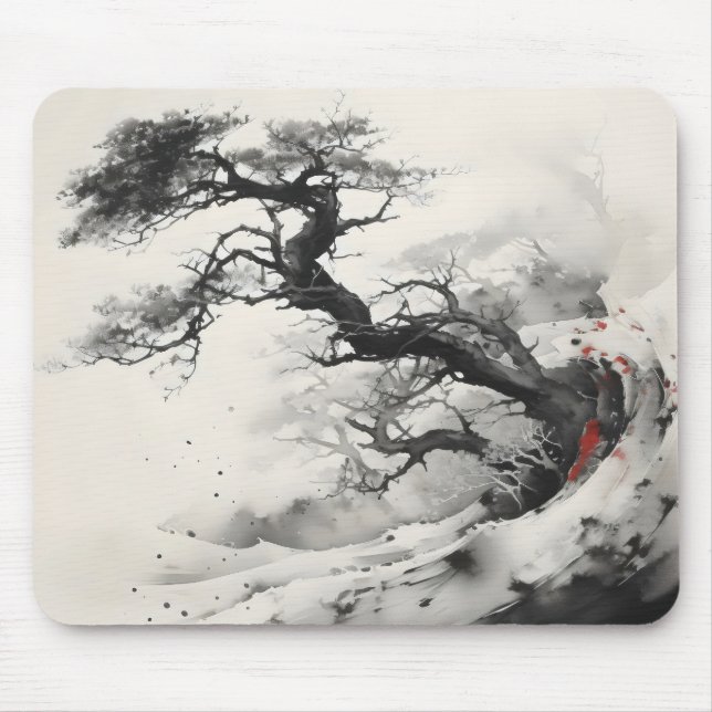 Abstract Tree Ink Painting Mouse Pad (Front)