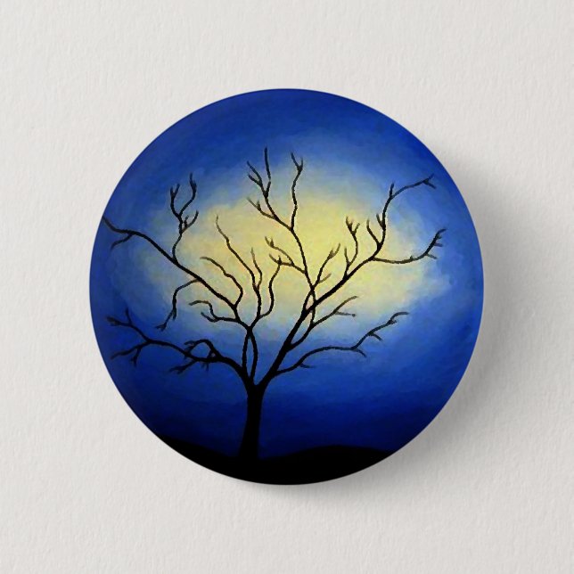 Abstract Tree - Modern Art Button (Front)
