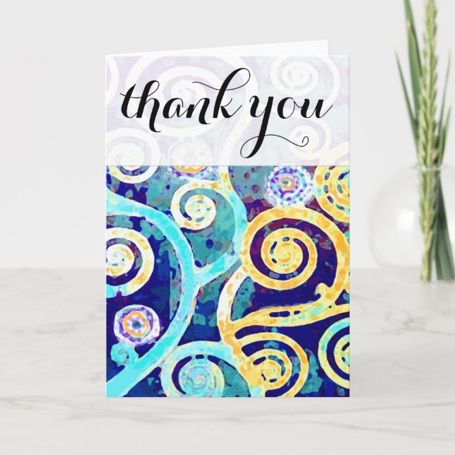 Abstract Tree Modern Fine Nature Art Letterpress Thank You Card (Front)