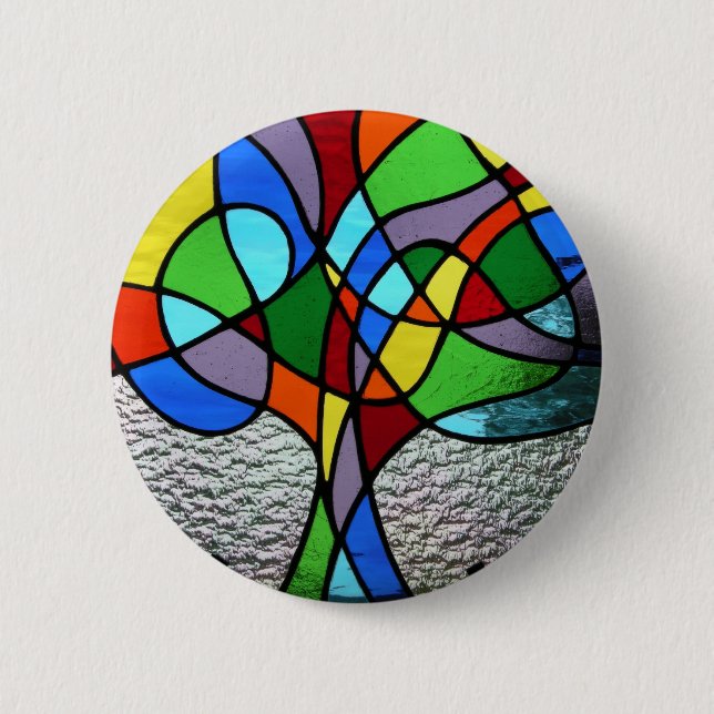 Abstract Tree of Life Badge Pinback Button (Front)