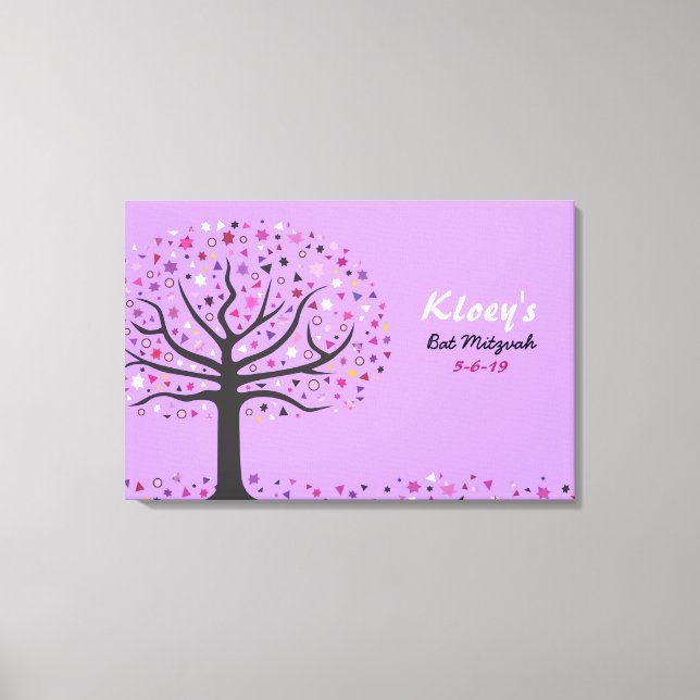 Abstract Tree of Life Bat Mitzvah Sign In Board (Front)
