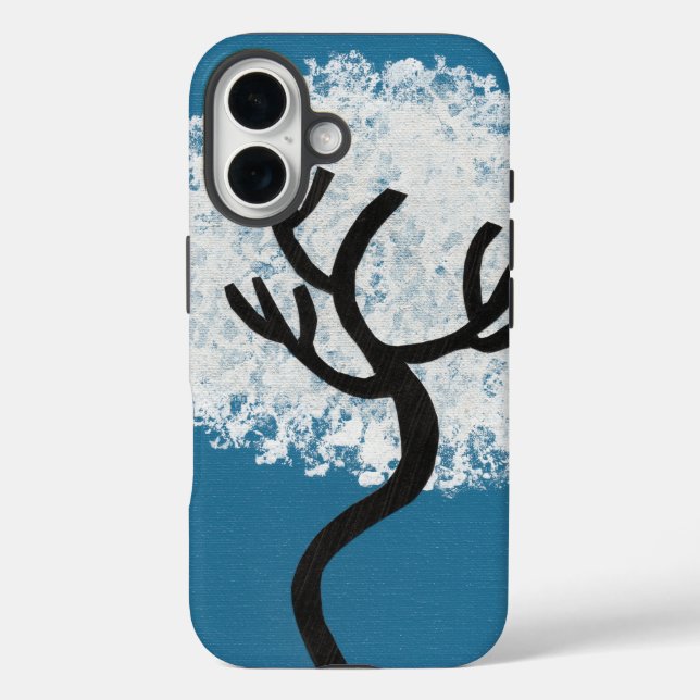 Abstract Tree on Blue Background Case-Mate iPhone Case (Back)