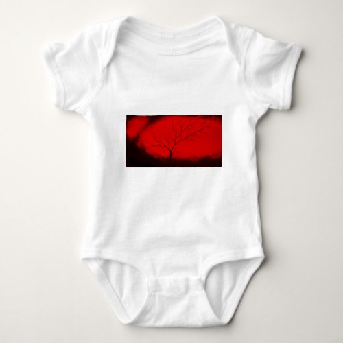 Abstract Tree  Red Sky Original Abstract Art Deco Baby Bodysuit