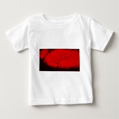 Abstract Tree  Red Sky Original Abstract Art Deco Baby T_Shirt