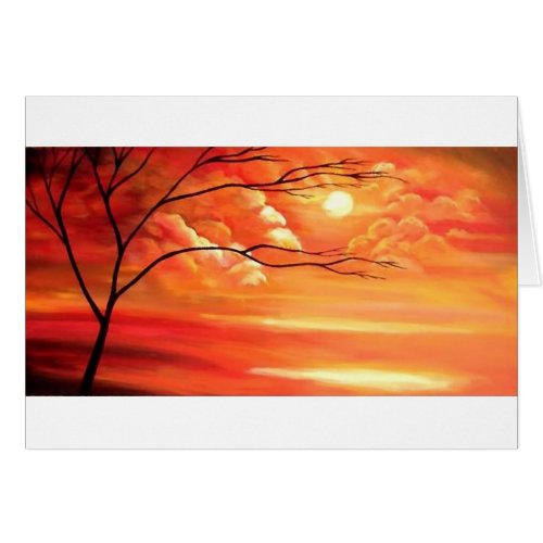 Abstract Tree  Red Sunset