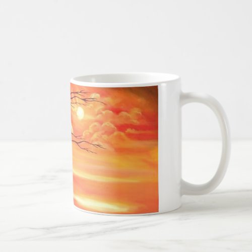 Abstract Tree  Red Sunset Coffee Mug