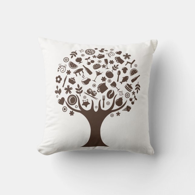 Abstract tree throw pillow (Front)