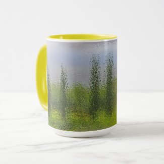 Abstract Trees And Hillside Mug