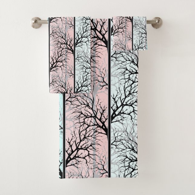 Abstract, trees bath towel set (Insitu)