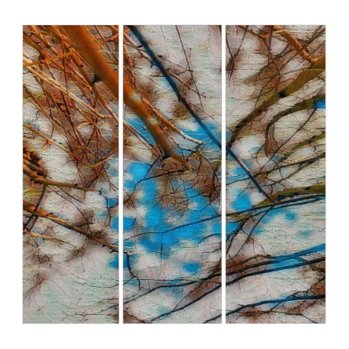 Abstract trees faux canvas print acrylic print triptych