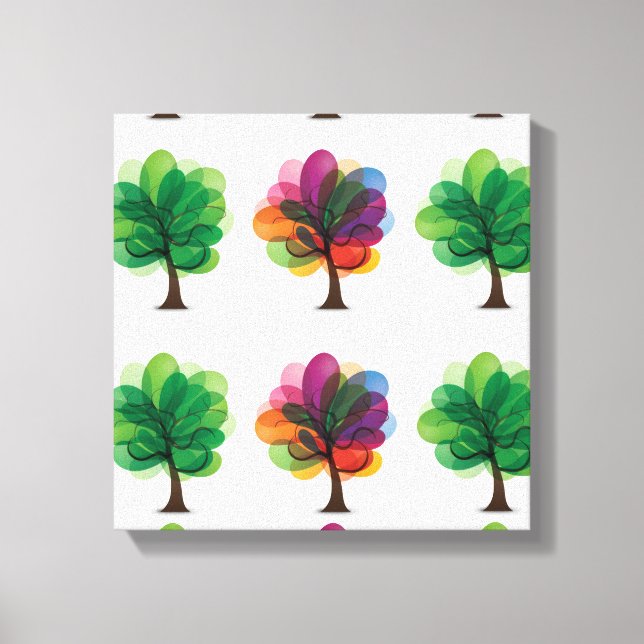 Abstract Trees Wrapped Canvas Print (Front)