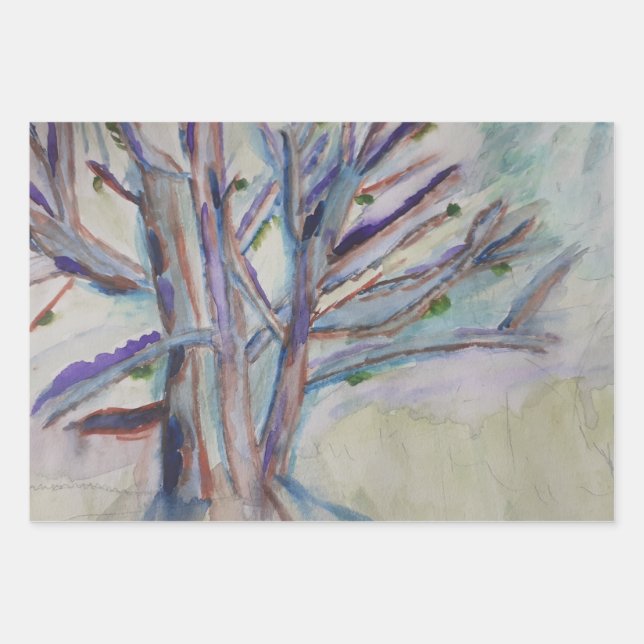 Abstract Trees Wrapping Paper Sheets (Front)