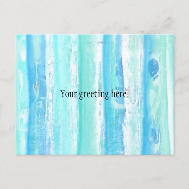 Abstract Treescape Aqua Blue White Your Greeting Postcard (Front)