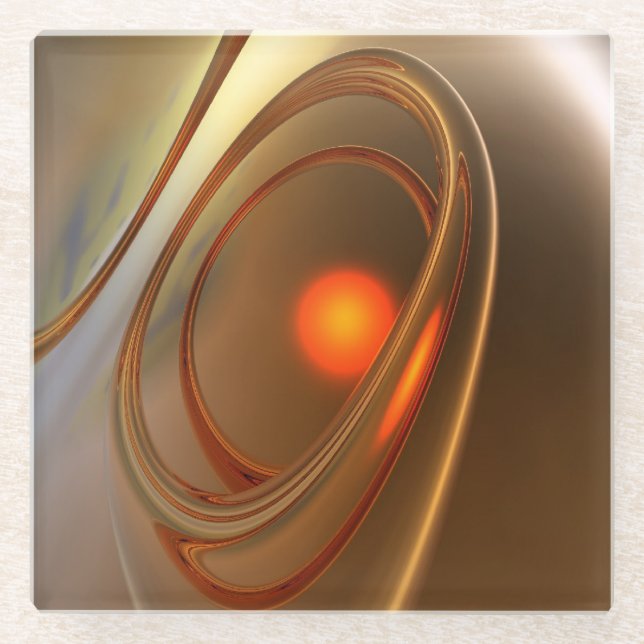 Abstract trendy and elegant 3d Design Glass Coaster (Front)