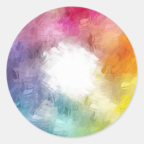 Abstract Trendy Blank Template Blue Green Pink Red Classic Round Sticker