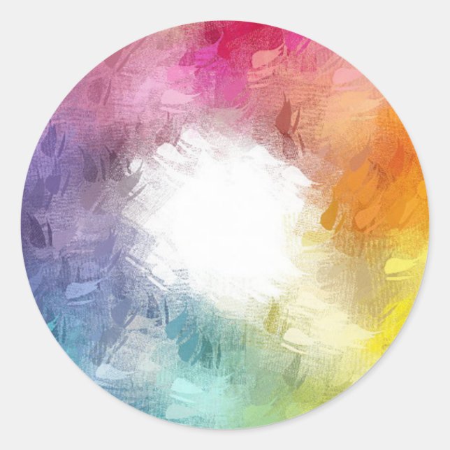Abstract Trendy Blank Template Blue Green Pink Red Classic Round Sticker (Front)