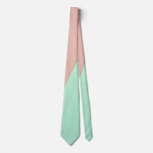 Abstract Trendy Blush Pink Mint Collection Neck Tie