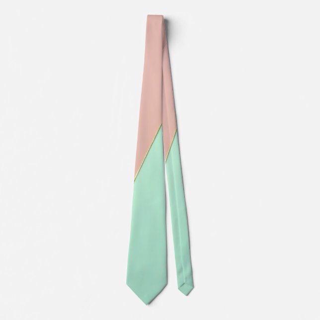 Abstract Trendy Blush Pink Mint Collection Neck Tie (Front)