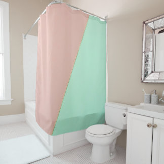 Abstract Trendy Blush Pink Mint Collection Shower Curtain