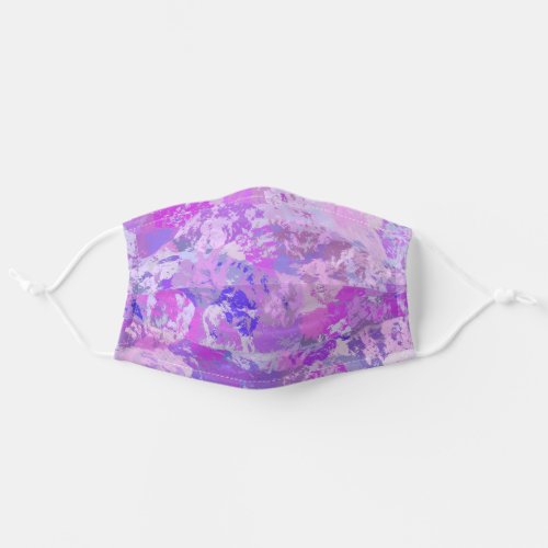 Abstract Trendy Camo Pink Purple Blue Adult Cloth Face Mask