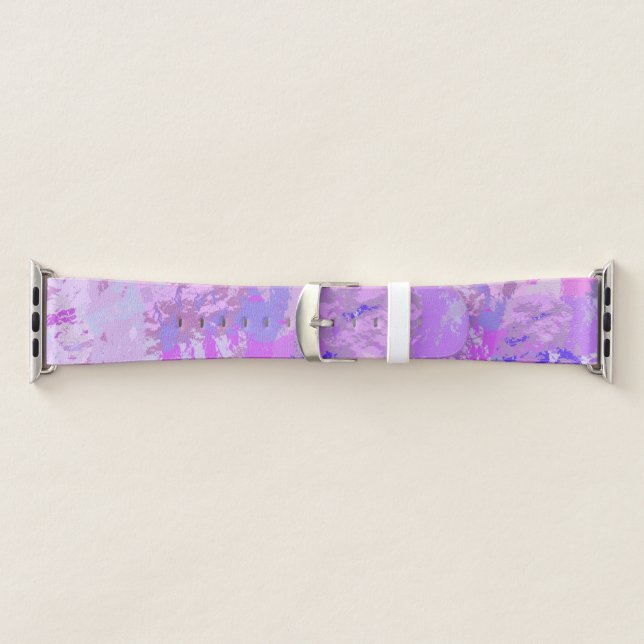 Abstract Trendy Camo Pink Purple Blue Apple Watch Band (Band)