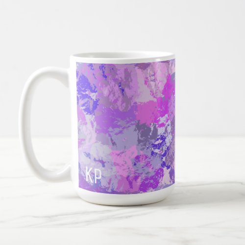 Abstract Trendy Camo Pink Purple Blue Coffee Mug