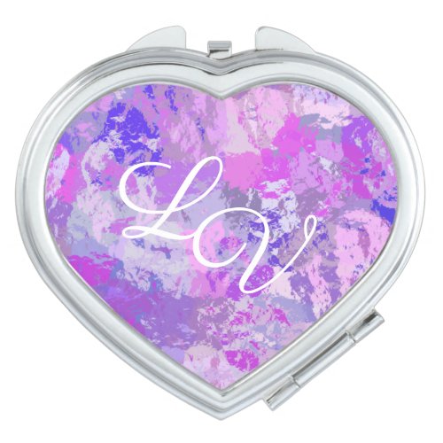 Abstract Trendy Camo Pink Purple Blue Compact Mirror