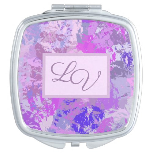 Abstract Trendy Camo Pink Purple Blue Compact Mirror