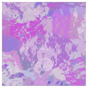 Abstract Trendy Camo Pink Purple Blue Fabric