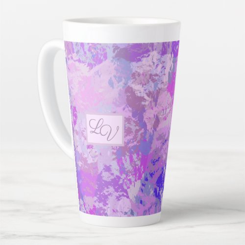 Abstract Trendy Camo Pink Purple Blue Latte Mug