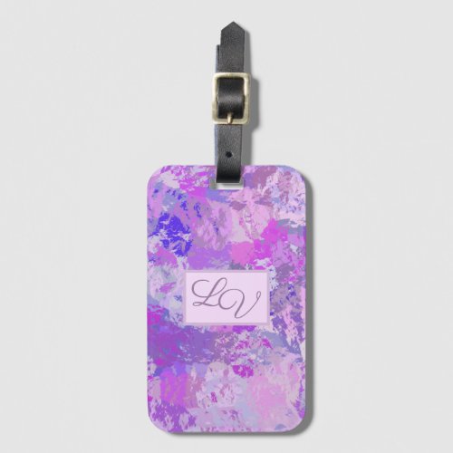 Abstract Trendy Camo Pink Purple Blue Luggage Tag