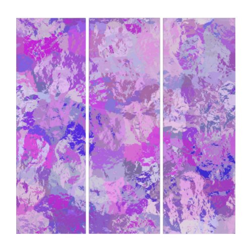 Abstract Trendy Camo Pink Purple Blue Triptych