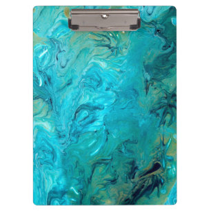 Abstract  trendy design in emerald blue  clipboard