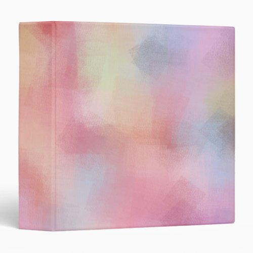 Abstract Trendy Elegant Pastel Colors Yellow Blue 3 Ring Binder