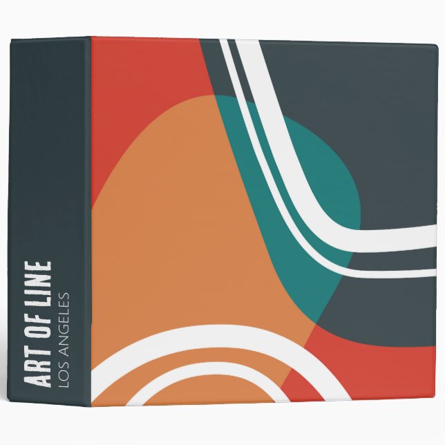 Abstract trendy line art design 3 ring binder (Front/Spine)
