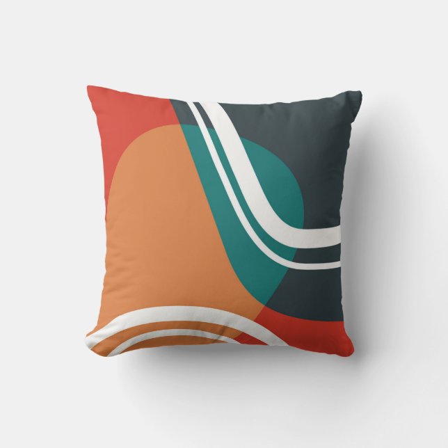 Abstract trendy line art design throw pillow (Front)