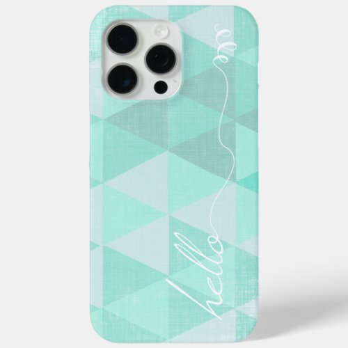 Abstract Triangle Aqua Hipster Pattern iPhone 15 Pro Max Case