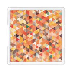 Abstract Triangle Geometric Seamless Pattern Acrylic Tray