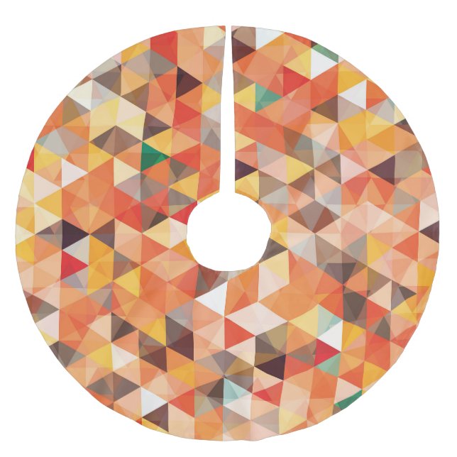 Abstract Triangle Geometric Seamless Pattern Brushed Polyester Tree Skirt (Front)