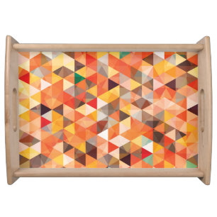 Abstract Triangle Geometric Seamless Pattern Serving Tray