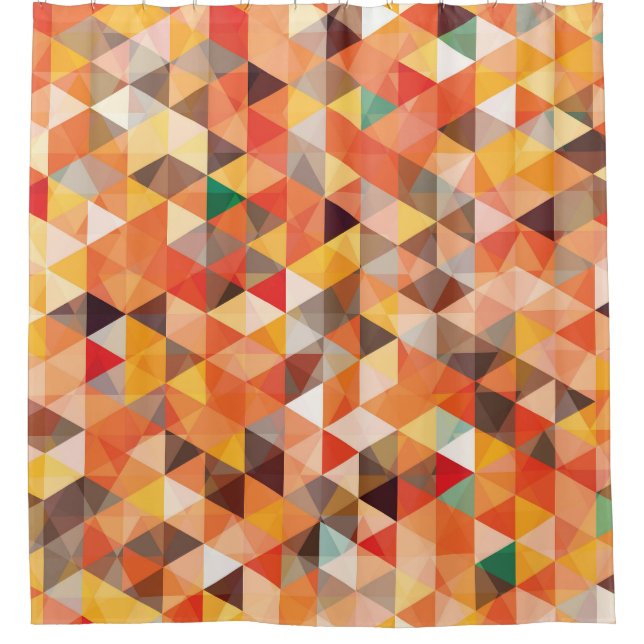 Abstract Triangle Geometric Seamless Pattern Shower Curtain (Front)