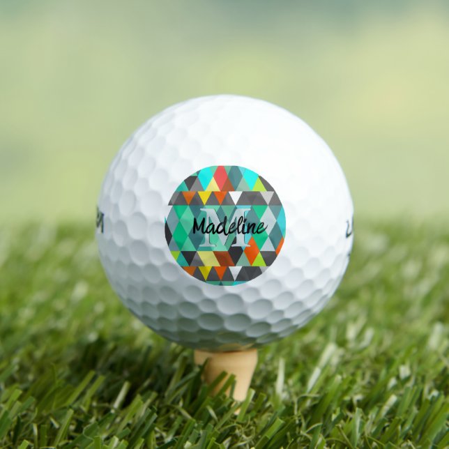 Abstract Triangle Monogram Personalized Golf Ball (Insitu Tee)