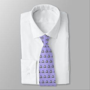 Abstract Triangle Pattern on Light Periwinkle Blue Neck Tie