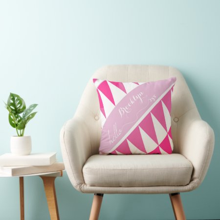 Abstract Triangle Pink Pinkish Lavender Pattern Throw Pillow