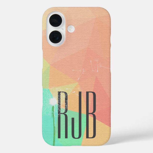 abstract triangle with white dandelion Case-Mate iPhone case (Back)