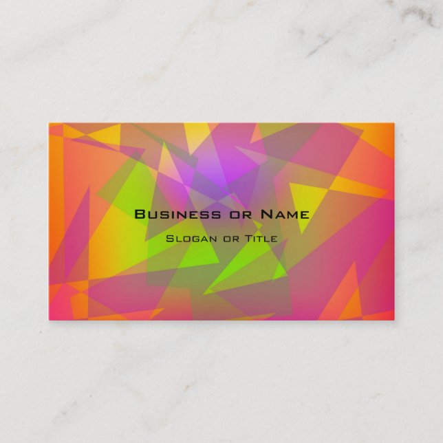 Abstract Triangles and Rectangles Business Card (Front)